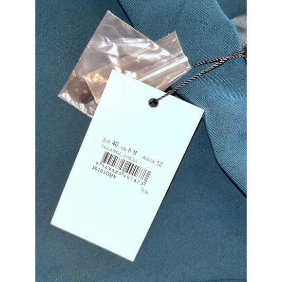 NWT Bardot Off The Shoulder Bell Sleeve Midi Length Solange Dress Women 8 Teal - Picture 9 of 12